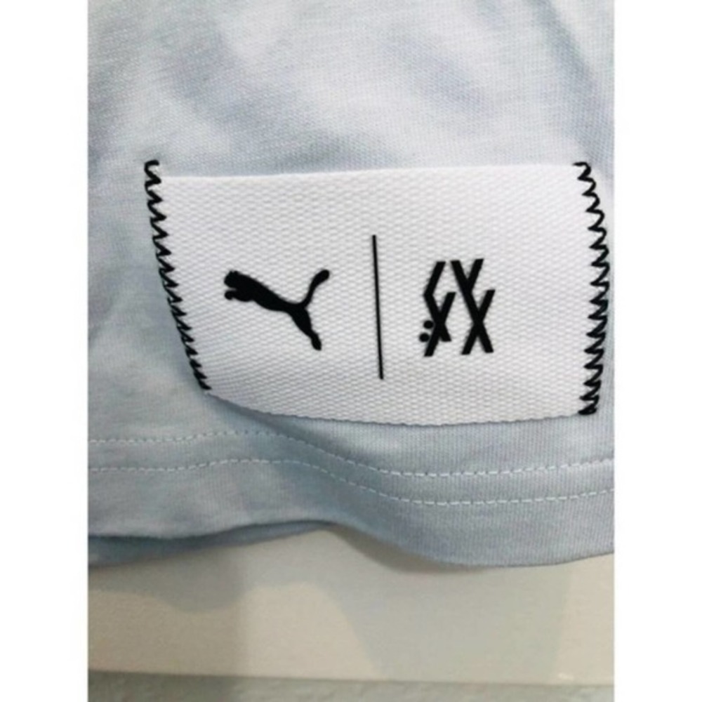 PUMA x Liu Wen Women's Light Blue Oversized Dress Collared Athleisure Active Med - Picture 6 of 12